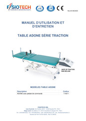 FISIOTECH ADONE Serie Manuel D'utilisation Et D'entretien