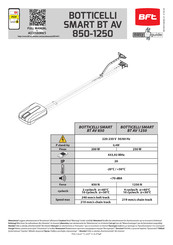 BFT BOTTICELLI SMART BT AV 1250 Manuel D'utilisation