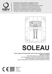 Key Automation SOLEAU Instructions Et Avertissements Pour L'installation Et L'usage