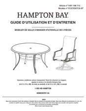 HAMPTON BAY 1001 186 713 Guide D'utilisation Et D'entretien