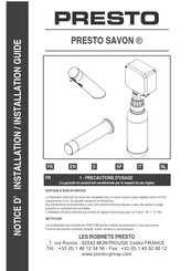 Presto Savon Notice D'installation