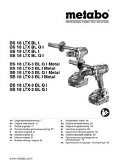 Metabo BS 18 LTX-3 BL I Notice Originale