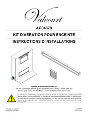 Valcourt AC04370 Instructions D'installation