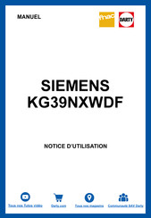 Siemens KG39NXWDF Manuel D'utilisation