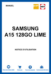 Samsung Galaxy A15 Mode D'emploi