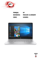 HP PAVILION 14-BF002NF Manuel De L'utilisateur