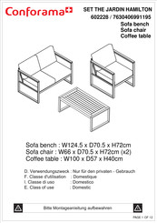 CONFORAMA SET THE JARDIN HAMILTON 602228 Instructions De Montage