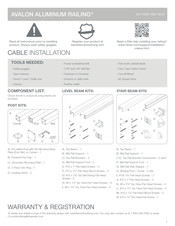 Barrette AVALON ALUMINUM RAILING Instructions Pour L'installation