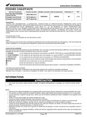 Honda 08E70-MKN-D10 Instructions D'installation