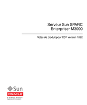 Sun Oracle SPARC Enterprise M3000 Notes De Produit