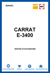 Carratt E-3400RM Mode D'emploi Et D'entretien