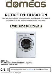 DOMEOS ML1208VE14 Notice D'utilisation