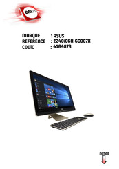 Asus ZenAiO Pro Z240ICGK-GC007X Manuel De L'utilisateur