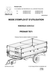 PRONAR T671 Mode D'emploi Et D'utilisation