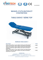 FISIOTECH GIOVE 7 118069 Manuel D'utilisation Et D'entretien