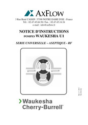 Waukesha Cherry-Burrell U1 UNIVERSELLE Serie Notice D'instructions