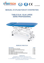 FISIOTECH Elia LARGE 111043 Manuel D'utilisation Et D'entretien