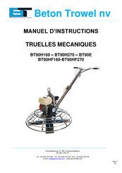 Beton Trowel BT90H160 Manuel D'instructions