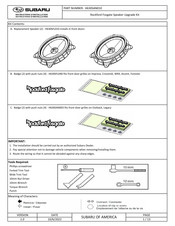 Subaru H630SAN010 Instructions D'installation