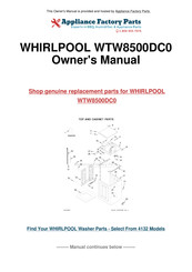 Whirlpool cabrio WTW8500DC0 Guide D'utilisation Et D'entretien