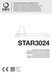 Key Automation STAR3024 Instructions Et Avertissements Pour L'installation Et L'usage