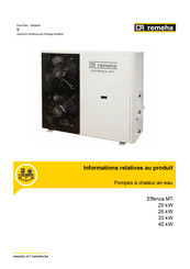 REMEHA Effenca MT 20 kW Guide D'informations