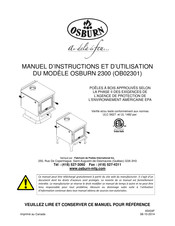 Osburn OB02301 Manuel D'instructions Et D'utilisation