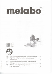 Metabo KGS 254 Instructions D'utilisation