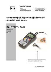 sauter TN Gold Mode D'emploi