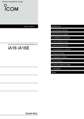 Icom iA16E Manuel Complet