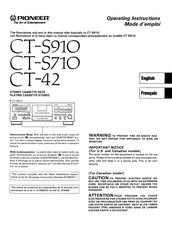 Pioneer CT-42 Mode D'emploi