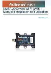 Actisense W2K-1 Manuel D'installation Et D'utilisation