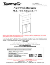 Thomasville OD-ALBK60BK-TV Instructions De Montage