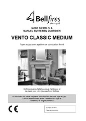 Bellfires VENTO CLASSIC MEDIUM Mode D'emploi & Manuel Entretien Quotidien