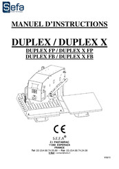 Sefa DUPLEX FB Manuel D'instructions