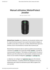 AJAX MotionProtect Jeweller Manuel Utilisateur