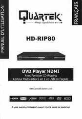 Quartek HD-RIP80 Manuel D'utilisation