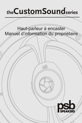 PSB Speakers 160R/S Manuel D'information Du Propriétaire