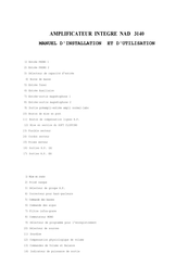 NAD 3140 Manuel D'installation Et D'utilisation