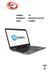 HP PAVILION 14-AL111NF Manuel De L'utilisateur