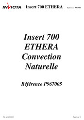 Invicta Insert 700 ETHERA Notice Particulière D'utilisation Et D'installation