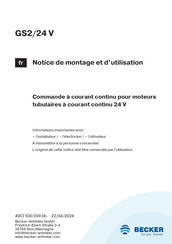 Becker 40070000210 Notice De Montage Et D'utilisation