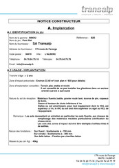 Transalp BIBOU 920 Notice Constructeur