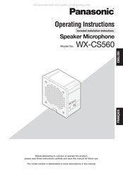 Panasonic WX-CS560 Manuel D'utilisation