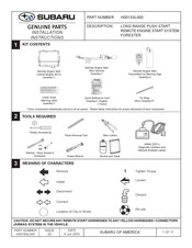 Subaru H001SSL000 Instructions D'installation