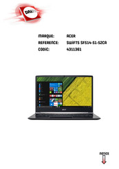 Acer Swift 5 SF514-51-52CA Manuel D'utilisation