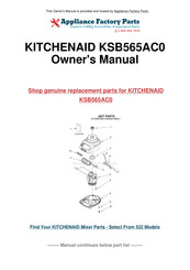 KitchenAid KSB565AC0 Instructions Et Recettes