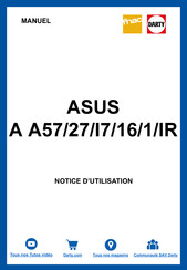 Asus A A57/27/I7/16/1/IR Manuel De L'utilisateur