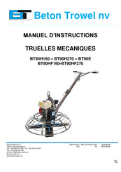 Beton Trowel BT90E Manuel D'instructions