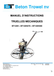 Beton Trowel BT120H Manuel D'instructions